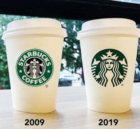 स्टार बक्स़ का लोगो भी 10 साल में बदल गया है.