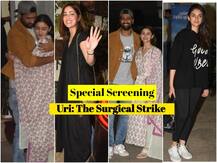 विक्की कौशल की फिल्म \'उरी\' देखने मां के साथ पहुंचीं आलिया भट्ट, कई और सितारे आए नज़र, देखें तस्वीरें