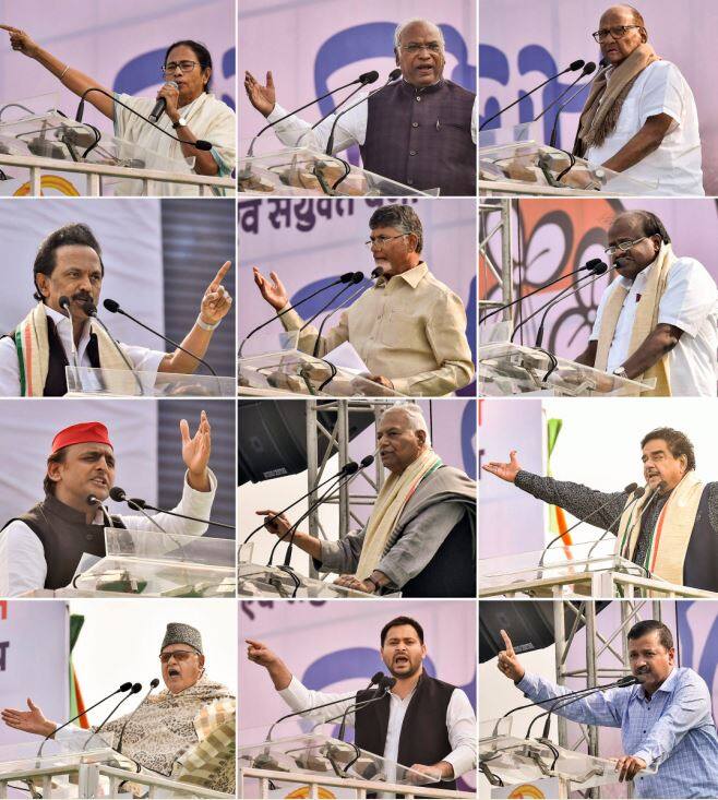 इस रैली में सीएम ममता बनर्जी के अलावा कांग्रेस के वरिष्ठ नेता मल्लिकार्जुन खड़गे, एनसीपी प्रमुख शरद पवार, द्रुमक अध्यक्ष एम के स्टालिन, आंध्रप्रदेश के सीएम चंद्रबाबू नायडू, कर्नाटक के सीएम एचडी कुमारस्वामी, सपा प्रमुख अखिलेश यादव, बीजेपी के वरिष्ठ नेता यशवंत सिंह और शत्रुघ्न सिन्हा, जम्मू-कश्मीर के पूर्व सीएम फारूख अबदुल्ला, बिहार के पूर्व डिप्टी सीएम तेजस्वी यादव और दिल्ली के मुख्यंत्री अरविंद केजरीवाल सहित कई दलों के बड़े नेता शामिल हुए.