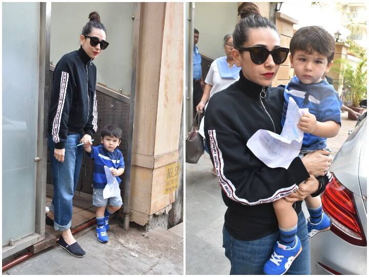 पैदाइश के साथ लाइमलाइट में बने रहने वाले अभिनेत्री करीना कपूर खान और सैफ अली खान के बेटे तैमूर अली खान की लेटेस्ट तस्वीरें उनकी मौसी करिश्मा कपूर के साथ सामने आई हैं. (तस्वीर: मानव मंगलानी)