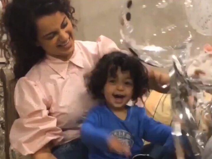 Manikarnika: Kangana Ranaut with her nephew Prithvi Raj ‘मणिकर्णिका’ की तारीफ से खुश हैं कंगना, भांजे के साथ बिता रही हैं फुरसत के पल, देखें