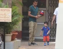 बाहर खेल रहे बेटे को जब सैफ अली खान ले गए अंदर तो कुछ यूं पापा पर बिगड़े तैमूर, देखें तस्वीरें