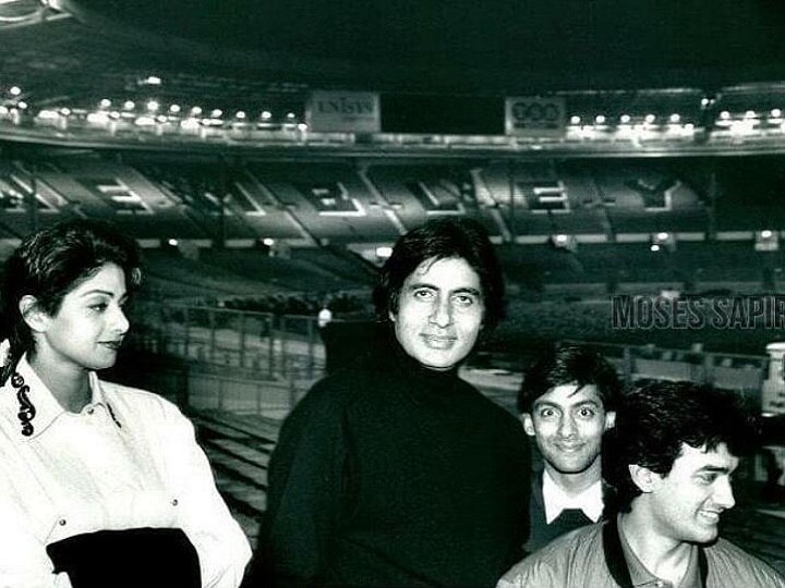 amitabh bachchan shares a 29 year old pic with aamir khan , sridevi, salman khan BIG B ने शेयर की 29 साल पुरानी तस्वीर, आमिर खान ने फोटो देख कहा- उई मां