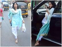 जाह्नवी कपूर वेस्टर्न लुक को बाय-बाय कर सलवार-सूट में घर से निकलीं, सामने आईं खूबसूरत तस्वीरें