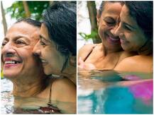 In Pics: तनीषा मुखर्जी के साथ बिकिनी पहन स्विमिंग पूल में उतरीं मम्मी तनुजा, सालों बाद दिखा ऐसा अंदाज