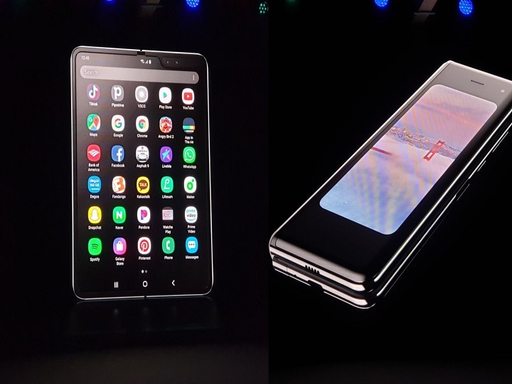 Samsung ने लॉन्च किया नोटबुक की तरह बीच से मुड़ने वाला 'Galaxy Fold' स्मार्टफोन, फोन की कीमत 1.41 लाख रुपये Samsung launched truly foldable and its first galaxy foldable smartphone, india launch and more Samsung ने लॉन्च किया नोटबुक की तरह बीच से मुड़ने वाला 'Galaxy Fold' स्मार्टफोन, फोन की कीमत 1.41 लाख रुपये