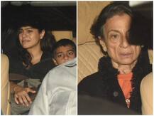 बेटे युग और मां तनुजा के साथ अजय देवगन की \'टोटल धमाल\' की स्पेशल स्कीनिंग में पहुंचीं काजोल
