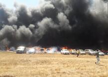 बेंगलुरू: एयरो इंडिया शो के पार्किंग में लगी भीषण आग, करीब 100 गाड़ियां जलकर राख