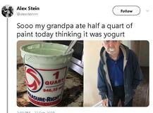 90 साल की उम्र में फ्लेवर्ड दही समझकर ये आदमी खा गया पेंट, जानें फिर क्या हुआ