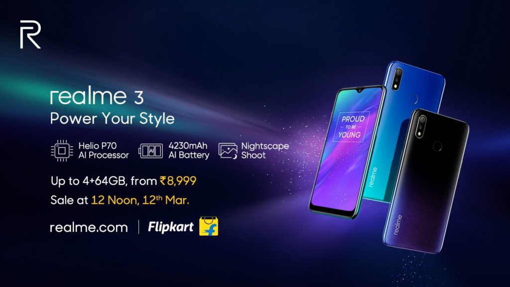 Realme 3 स्मार्टफोन मीडियाटेक हिलियो P70 और 4230mAh की बैटरी के साथ भारत में हुआ लॉन्च, कीमत 8,999 रुपये