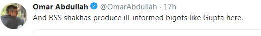 उमर अब्दुल्ला का RSS पर हमला, कहा- शाखा से निकलते हैं धर्मांध लोग