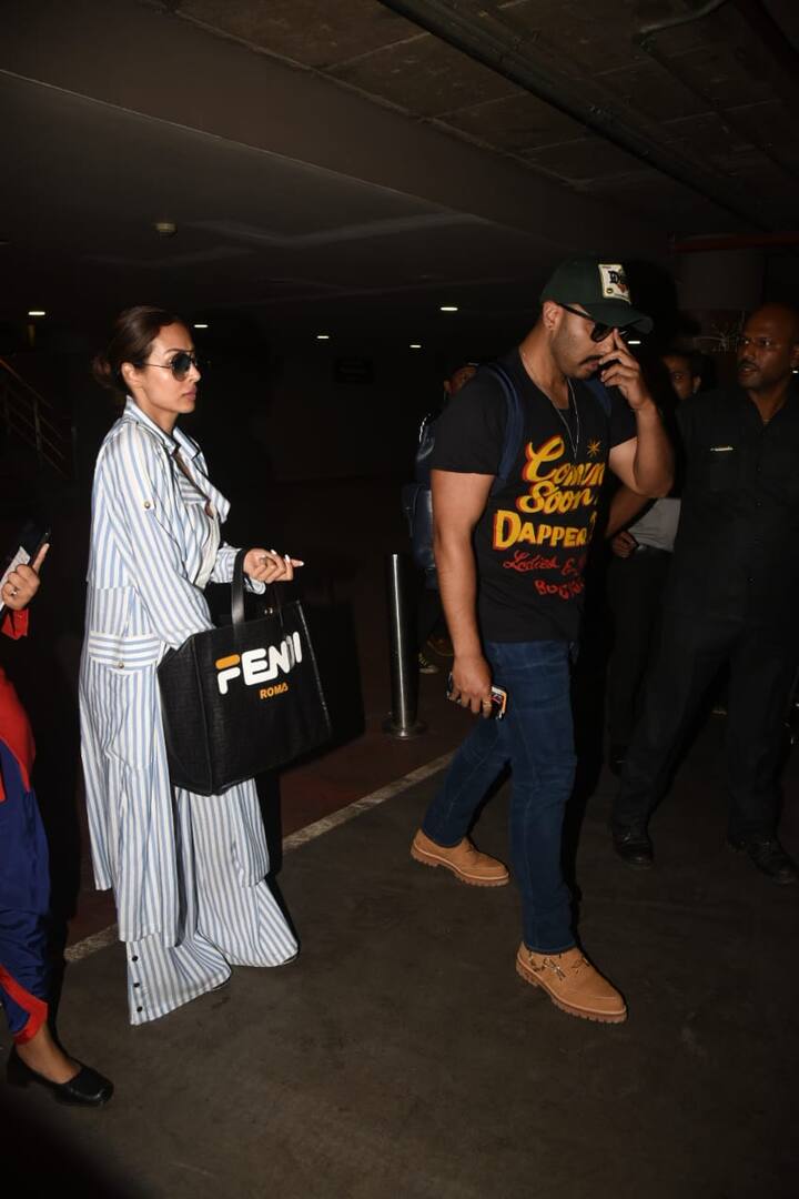 कल रात अर्जुन और मलाइका दोनों साथ-साथ एयरपोर्ट पर नज़र आए.