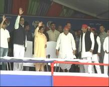 तस्वीरों में देखें मैनपुरी में गठबंधन की साझा रैली, एक साथ मंच पर दिखे मुलायम सिंह और मायावती