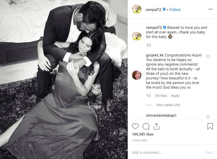 अर्जुन रामपाल ने गर्लफ्रेंड गैब्रिएला डेमेट्रिएडस के साथ एक तस्वीर शेयर करते हुए बताया कि वो एक बार फिर से पिता बनने जा रहे हैं. उन्होंने लिखा, खुशनसीब हूं कि एक बार फिर से नई शुरुआत कर पा रहा हूं, इस बच्चे के लिए तुम्हारा शुक्रिया.