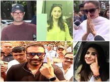 तस्वीरें: जब वोट देने जमीं पर उतरे सितारे- अजय-आमिर, माधुरी-रेखा सहित सभी ने दिखाया जोश