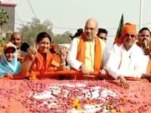 यूपी: कांग्रेस के गढ़ अमेठी में अमित शाह और स्मृति ने किया रोड शो, 6 मई को होने हैं चुनाव