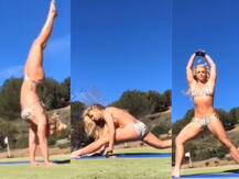 बेहद हॉट अंदाज में बिकिनी में योग करती नजर आईं ब्रिटनी स्पीयर्स, देखें तस्वीरें