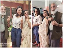 In Pics: मम्मी-पापा के साथ वोट डालने पहुंचीं स्वरा भास्कर, लंबी लाइन में खड़े होकर किया इंतजार