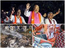 तस्वीरें: कोलकाता में अमित शाह के रोड शो में बवाल, कहीं हुई आगजनी तो कहीं पोस्टर फाड़े