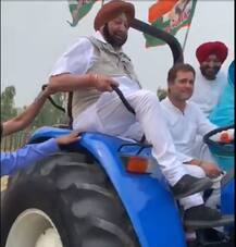 लुधियाना में राहुल गांधी ने की ट्रैक्टर की सवारी, कैप्टन अमरिंदर सिंह भी थे मौजूद