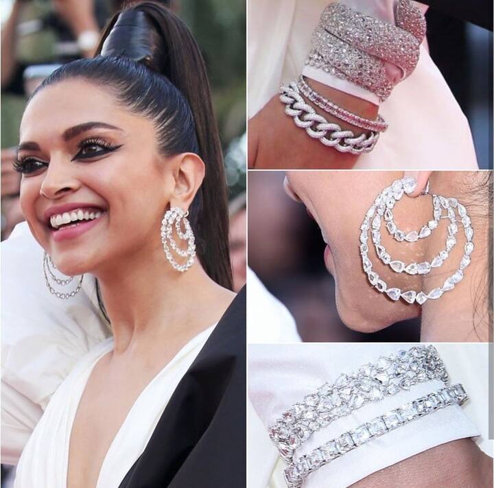 अपने लुक को कंप्लीट करने के लिए दीपिका डायमंड ईयररिंग्स और हाथ में ब्रेसलेट में पहने नज़र आईं. साथ ही वो अपने गाउन से मैच करते हुए ब्लैक हील्स भी पहने दिखीं.