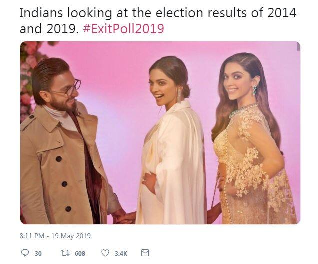 एग्जिट पोल के मुताबिक 542 में से एनडीए के खाते में 277 सीटें, यूपीए के खाते में 130 सीटें और अन्य के खाते में 135 सीटें जाने का अनुमान है. साल 2014 में देशभर की 543 लोकसभा सीटों में से एनडीए के खाते में 336 और यूपीए के खाते में 60 सीटें गई थीं. इसमें से बीजेपी को 282 और कांग्रेस को 44 सीटों पर जीत मिली थी.