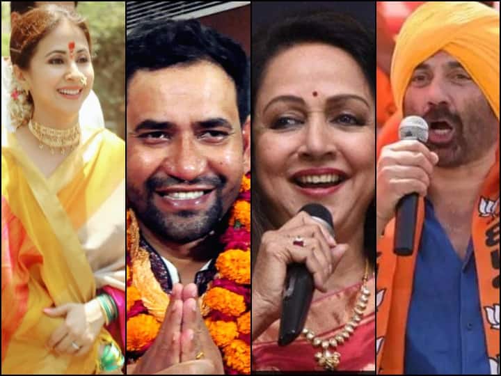 लोकसभा चुनाव 2019 के में कई बॉलीवुड सितारे अपनी किस्मत आजमाने मैदान में उतरे. हेमा मालिनी और सनी देओल जहां बीजेपी से चुनाव लड़े तो वहीं उर्मिला मातोंडकर को कांग्रेस ने मुंबई में उतारा. इसके अलावा अभिनेता रवि किशन, निरहुआ, सिंगर हंस राज हंस और जया प्रदा जैसे कई सितारे भी चुनावी मैदान में थे. चुनावी नतीजे आ गए हैं और आपको बताते हैं कि किसे हार मिली और किसने जीत से परचम लहराया.