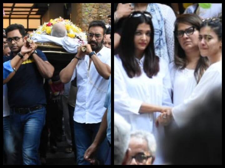 ससुर वीरू देवगन के अंतिम संस्कार के वक्त फूट-फूट कर रो पड़ीं काजोल, ऐश्वर्या राय ने कराया चुप Veeru Devgan passes away- Abhishek Bachchan and Aishwarya Rai comfort inconsolable Kajol ससुर वीरू देवगन के अंतिम संस्कार के वक्त फूट-फूट कर रो पड़ीं काजोल, ऐश्वर्या राय ने कराया चुप