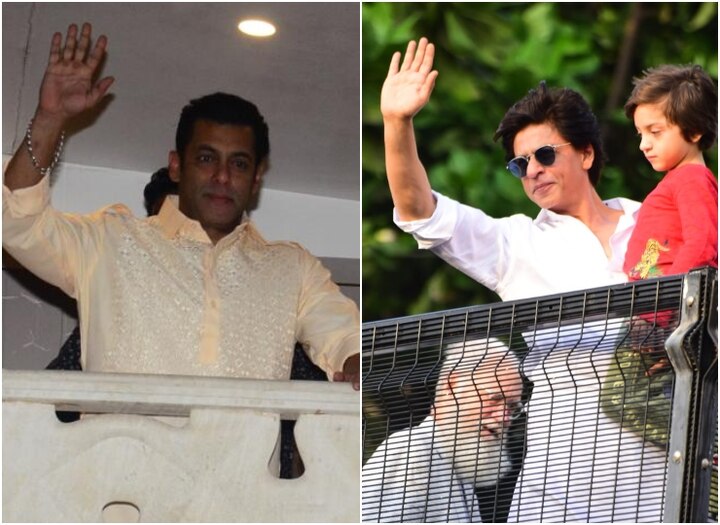 Shah Rukh Khan and Salman Khan celebrate Eid with fans, watch video ईद पर फैंस को शुभकामनाएं देने के साथ-साथ शूटिंग कर रहे थे शाहरुख, सल्लू ने भी प्रशंसकों को दी मुबारकबाद