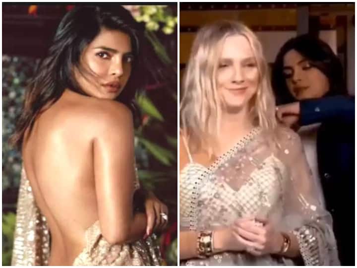 Priyanka Chopra Teaches How to Wear a Saree With only 3 Safety pins प्रियंका चोपड़ा ने सिखाया 3 सेफ्टी पिन के साथ साड़ी पहनने का तरीका, वीडियो वायरल