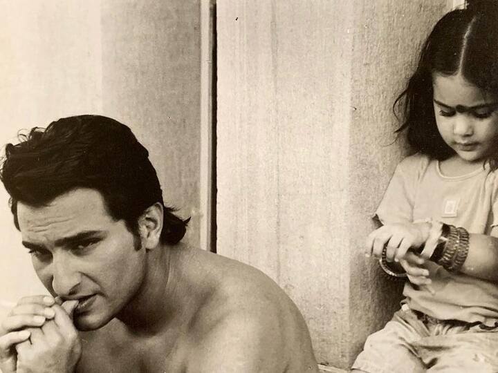 तस्वीरों में सारा अली खान और सैफ अली खान बेहद प्यारे अंदाज़ में एक दूसरे के साथ नज़र आ रहे हैं.