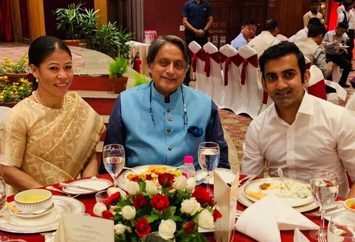 कांग्रेस के वरिष्ठ नेता और तिरुवनंतपुरम से सांसद शशि थरूर भी इस दौरान डिनर पर पहुंचे. उन्होंने दिल्ली से सांसद गौतम गंभीर और वर्ल्ड चैंपियन बॉक्सर मैरी कोम के साथ सोशल मीडिया पर तस्वीर साझा की.