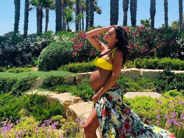 Amy Jackson latest picture flaunting her  baby bump बेबी बंप के साथ एमी जैक्सन ने शेयर की खूबसूरत तस्वीर, धूप का उठा रही मजा