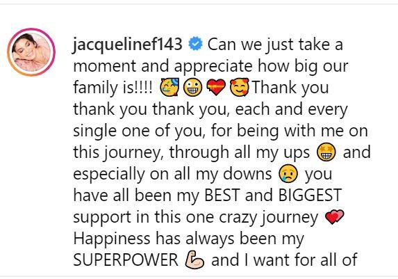 इंस्टाग्राम पर जैकलीन फर्नांडीज के फॉलोअर्स पहुंचे 30 मिलियन के पार, फैंस के लिए लिखा खास मैसेज