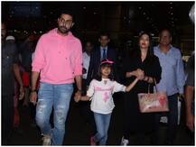 बेटी आराध्या के साथ छुट्टियां मनाकर वापस लौटे अभिषेक और ऐश्वर्या, देखें एयरपोर्ट की तस्वीरें