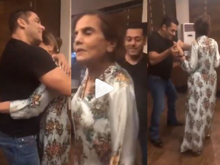 Salman khan dancing with mother salma khan, watch video Watch Video: बेटे सलमान खान के साथ डांस करने के बाद सलमा खान बोलीं- बंद करो ये नाच गाना