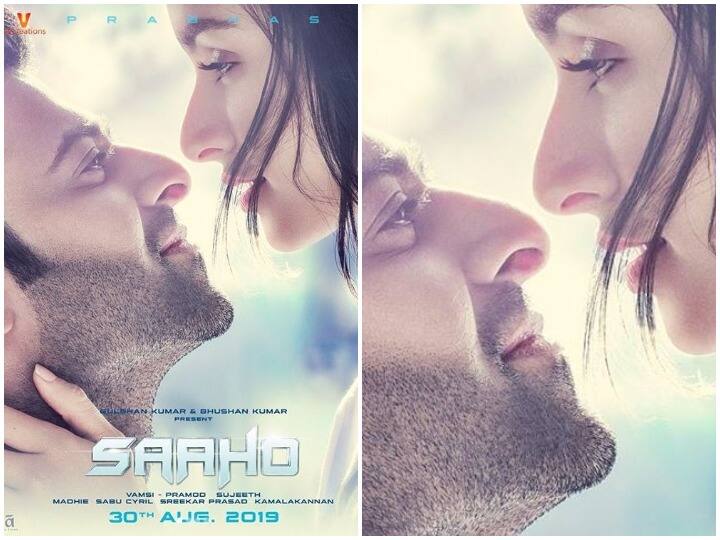 Prabhas starrer saaho new poster release getting romantic with shraddha kapoor Saaho Poster: श्रद्धा कपूर और प्रभास की बिग बजट 'साहो' की बदली रिलीज डेट, सामने आया नया पोस्टर