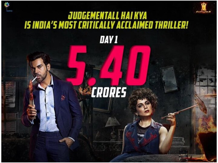 Judgementall Hai Kya: कंगना रनौत की फिल्म को BOX OFFICE पर मिली अच्छी ओपेनिंग, जानें कलेक्शन