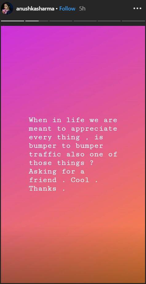 VIDEO: मुंबई के ट्रैफिक में फंसीं अनुष्का शर्मा, सामने आया ये वीडियो