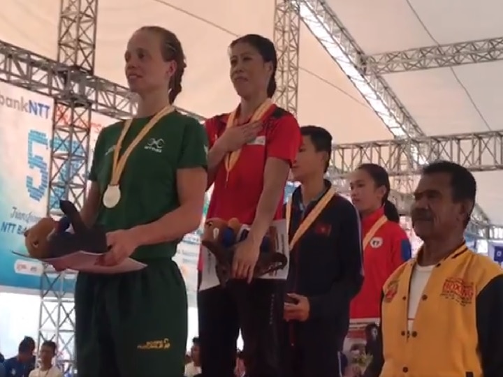 Indonesia President Cup Boxer MC Mary Kom wins gold medal प्रेसिडेंट कप: मैरी कॉम ने विश्व चैम्पियनशिप से पहले जीता गोल्ड मेडल, ऑस्ट्रेलिया की फ्रैंक्स को 5-0 से हराया