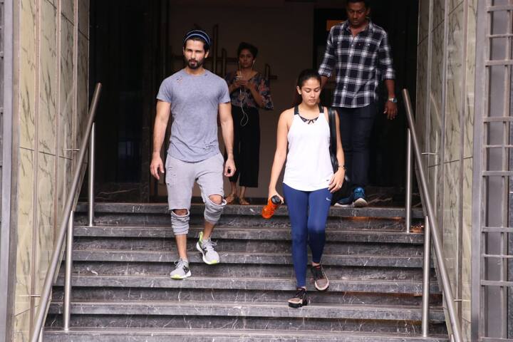 लेकिन आज शाहिद और मीरा एक साथ वर्क-आउट सेशन के लिए पहुंचे थे. (तस्वीर: मानव मंगलानी)