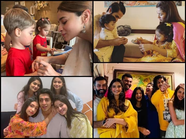  बॉलीवुड सेलेब्स ने बड़े ही खास अंदाज में रक्षाबंधन सेलिब्रेट किया. इस दौरान की कई तस्वीरें सामने आईं. इस दौरान आलिया भट्ट से लेकर ऐश्वर्या राय तक की कई क्यूट तस्वीरें सोशल मीडिया पर वायरल हो रही हैं. हम आपके लिए सेलेब्स की इस राखी की कुछ खास तस्वीरें लेकर आएं हैं.. आगे की तस्वीरों का रुख कर देखें...