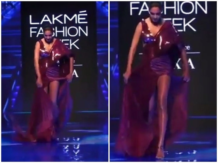 Lakme Fashion Week:  रैंप पर गिरते-गिरते बचीं प्रेग्नेंटअभिनेत्री लीजा हेडेन, साड़ी में दिखा ग्लैमरस अवतार, देखें
