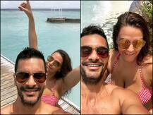 मालदीव में पति अंगद बेदी के साथ बिकीनी में मस्ती करती दिखीं नेहा धूपिया, शेयर की है ये खास तस्वीरें