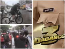 मुंबई में बारिश का कहर, \'दबंग 3\' की शूटिंग के लिए साइकिल चलाने को मजबूर हुए सलमान खान, देखें VIDEO