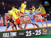 Pro Kabaddi 2019: उतार-चढ़ाव के बाद 25-25 से टाई हुआ गुजरात फॉर्च्यूनजायंट्स और बंगाल वॉरियर्स का मैच