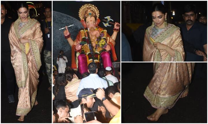 बॉलीवुड अभिनेत्री दीपिका पादुकोण बुधवार को मुंबई में गणपति बप्पा से आशीर्वाद लेने पहुंचीं. ये अभिनेत्री कहीं और नहीं बल्कि मुंबई के लालबाग के राजा के दरबार में पहुंचीं और गणपति के दर्शन किए. यहां पर हर रोज बॉलीवुड सेलेब्स का आना जाना लगा रहता है. आगे देखिए तस्वीरें