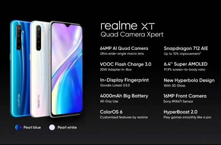Realme ने लॉन्च किया 64 मेगापिक्सल AI कैमरा वाला 'Realme XT' स्मार्टफोन, यहां जानें खूबियां