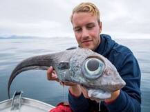 नॉर्वे में एक व्यक्ति ने पकड़ी \'डायनासोर\' जैसी दिखने वाली दुर्लभ मछली, फोटो वायरल