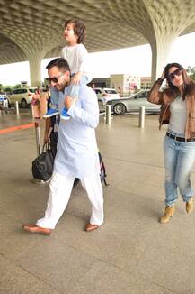 तैमूर के साथ पटौदी रवाना हुए \'सैफीना\', वार को प्रमोट करते दिखे ऋतिक रोशन, देखें तस्वीरें